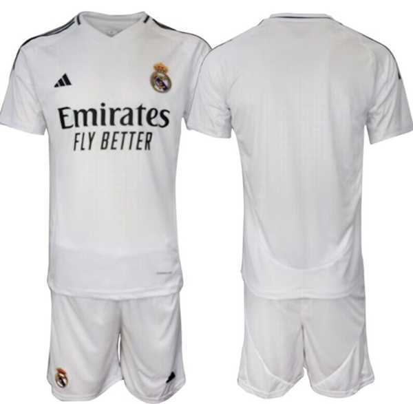 Mens Real Madrid Custom 24-25 White Home Soccer Jersey Suit->->Custom Jersey